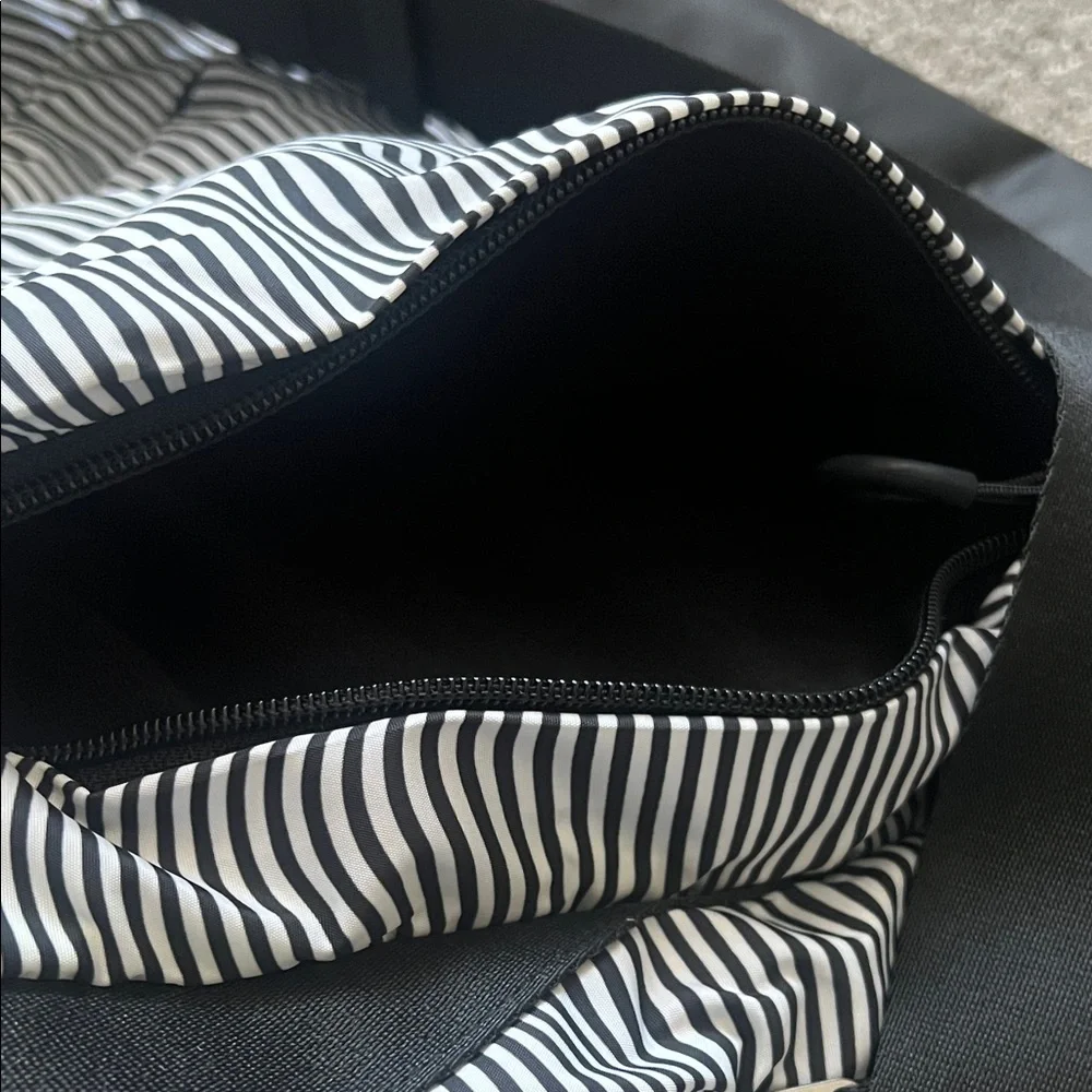 Adidas Striped Black and White Duffel Bag